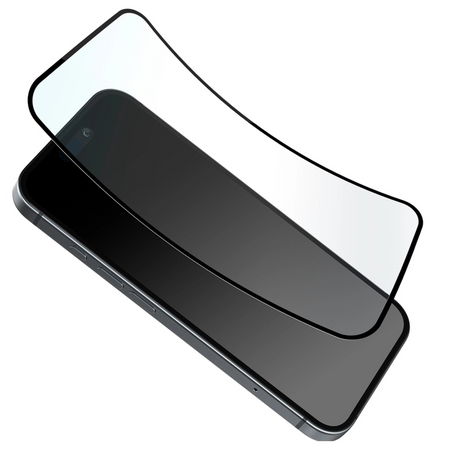 Szkło hybrydowe Puro Flexible Glass D3O z czarną ramką do iPhone 16 Plus / iPhone 15 Pro Max / iPhone 15 Plus