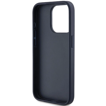 Etui Guess 4G Triangle Metal Logo na iPhone 15 Pro Max - niebieskie