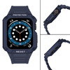 Protect Strap Band opaska z etui do Apple Watch 7 / 6 / 5 / 4 / 3 / 2 / SE (41 / 40 / 38mm) obudowa pancerny pokrowiec na zegarek niebieski