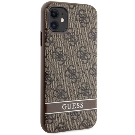 Etui Guess GUHCN61P4SNW na iPhone 11 / Xr - brązowe 4G Stripe