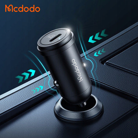 MCDODO SZYBKA ŁADOWARKA SAMOCHODOWA DO TELEFONU USB-C LED + KABEL LIGHTNING