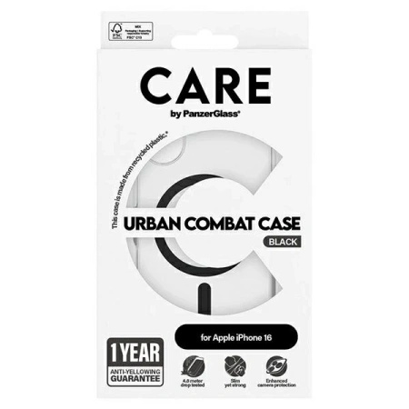 Etui CARE by PanzerGlass Flagship Case z MagSafe na iPhone 16 - czarne