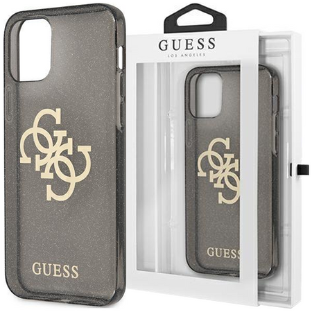 Guess GUHCP12LPCUGL4GBK iPhone 12 Pro Max 6,7" czarny/black hard case Glitter 4G Big Logo