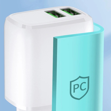 WOZINSKY ŁADOWARKA 2X USB-A 2,4A DO TELEFONÓW I URZĄDZEŃ BIAŁA KOMPAKTOWA