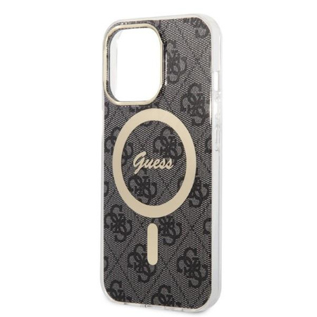 Guess zestaw ładowarka MagSafe + etui do iPhone 13 Pro Max 6,7" czarne 4G Print (GUBPP13XH4EACSK)
