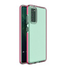 Spring Case pokrowiec żelowe etui z kolorową ramką do Samsung Galaxy A12 / Galaxy M12 ciemnoróżowy