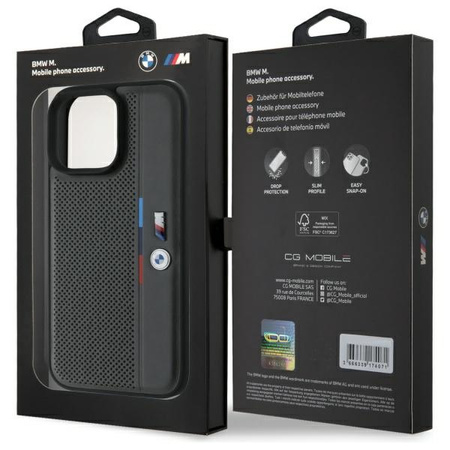 BMW CASE DO IPHONE 16 PRO 6.3 HARDCASE Z TRICOLORE DETAIL LINE PERFOROWANE