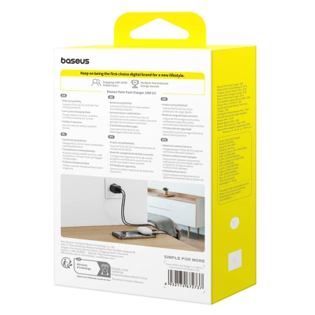 BASEUS ŁADOWARKA SIECIOWA 20W USB-C USB-A DO TELEFONÓW I URZĄDZEŃ SZYBKIE