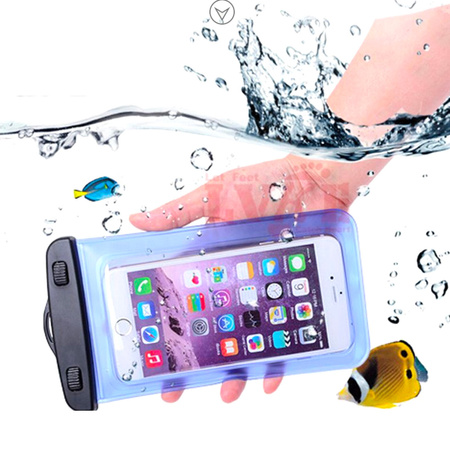 Wodoodporne etui z opaską do telefonu armband PVC - niebieskie
