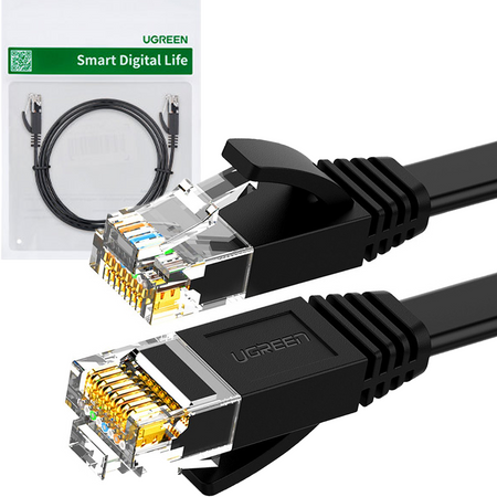 Ugreen płaski kabel sieciowy LAN Ethernet Cat. 6 5m czarny (NW102)