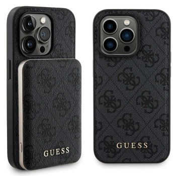 Zestaw Guess GUBPM5P13L4GEMGK iPhone13 Pro 6.1 hardcase + Powerbank 5000mAh MagSafe czarny/black 4G Metal Logo