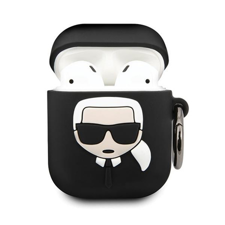 Etui Karl Lagerfeld Silicone Ikonik na AirPods 1/2 - czarne