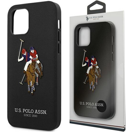 US Polo USHCP12MPUGFLBK iPhone 12/12 Pro 6,1" czarny/black Polo Embroidery Collection