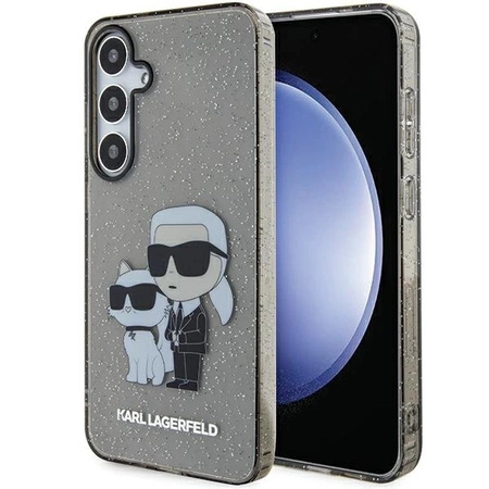 Etui Karl Lagerfeld Glitter Karl&Choupette na Samsung Galaxy S24 - czarne