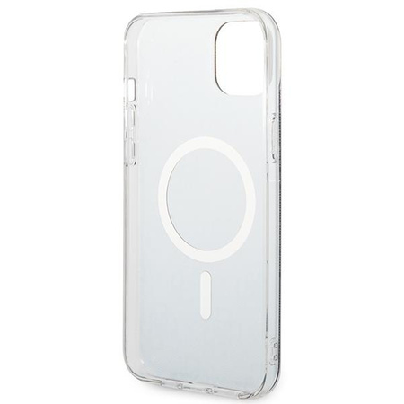 Guess zestaw ładowarka MagSafe + etui do iPhone 14 Plus 6,7" czarne 4G Print (GUBPP14MH4EACSK)