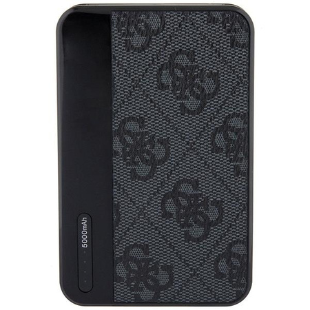 Guess Powerbank 15W GUPB5LP4GEGK 5000mAh czarny/black 4G Leather Metal Logo