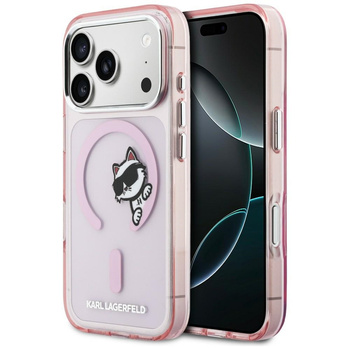 Etui Karl Lagerfeld IML Peekaboo MagSafe do iPhone 17 Pro różowy