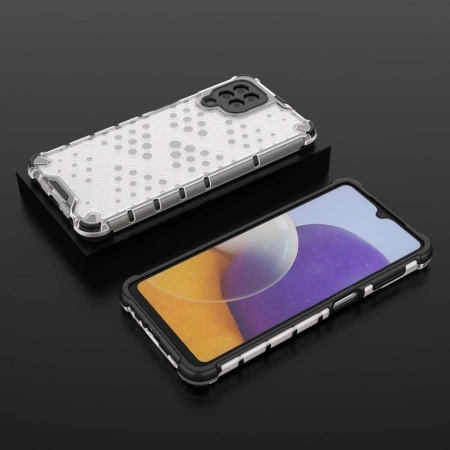 HURTEL HONEYCOMB ETUI PANCERNE DO SAMSUNG GALAXY A22 4G Z ŻELOWĄ RAMKĄ