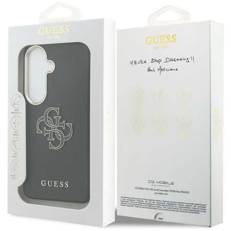 Etui Guess Grained Big 4G Metal Logo do  Samsung Galaxy S26 czarny