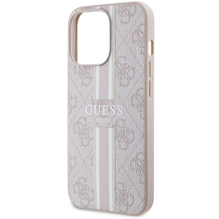 Etui Guess GUHMP13LP4RPSP na iPhone 13 Pro / 13 - różowe 4G Printed Stripes MagSafe