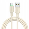 MCDODO KABEL USB-C SZYBKIE ŁADOWANIE DO SAMSUNG XIAOMI TYP C 6A 100W 1M LED BEŻOWY