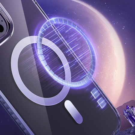 KINGXBAR ETUI DO IPHONE 14 PRO DO MAGSAFE PQY ICE CRYSTAL MAGNETYCZNE SZARE