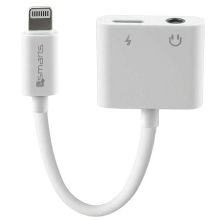4SMARTS ADAPTER ROZDZIELAJĄCY DO LIGHTNING DO LIGHTNING + 3.5MM AUX