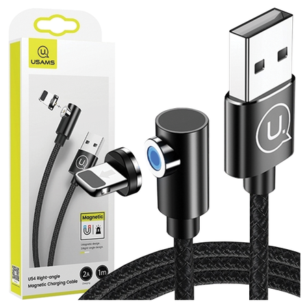 USAMS KABEL USB-A DO LIGHTNING 1M KĄTOWY MAGNETYCZNY DO TELEFONÓW APPLE