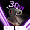 TECH-PROTECT CC01 ŁADOWARKA SAMOCHODOWA DO SMARTFONÓW 2-PORTOWA PD30W QC3.0
