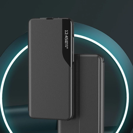 Eco Leather View Case etui do Samsung Galaxy A14 z klapką podstawka czarne