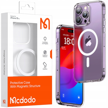 MCDODO ETUI MAGNETYCZNE CLEAR CASE WZMOCNIONE DO MAGSAFE IPHONE 15 PLUS