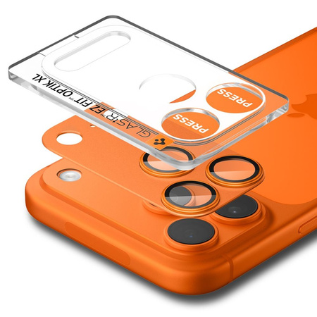 OSŁONA APARATU SPIGEN OPTIK PRO XL GLAS.TR ”EZ FIT” CAMERA PROTECTOR IPHONE 17 PRO ORANGE