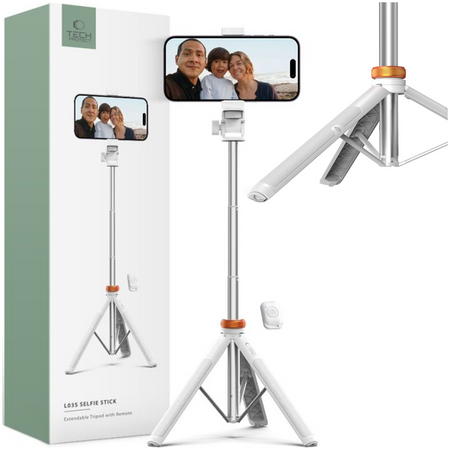 TECH-PROTECT BLUETOOTH SELFIE STICK STATYW TRIPOD DO SMARTFONÓW BIAŁY L03S