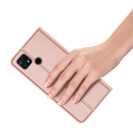 Dux Ducis Skin Pro etui Xiaomi Poco C40 pokrowiec z klapką portfel na kartę podstawka różowe