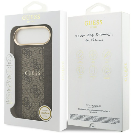 Etui Guess 4G Stripe MagSafe do iPhone   Air brązowy