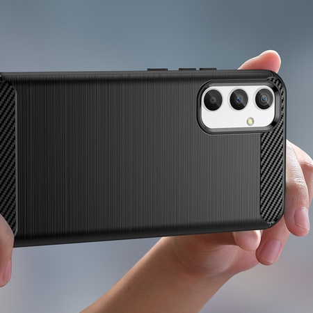 Carbon Case etui do Samsung Galaxy A04e elastyczny silikonowy karbonowy pokrowiec czarne