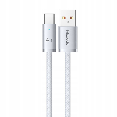 MCDODO KABEL USB-A USB-C SZYBKIE ŁADOWANIE USB TYP C 6A 100W 2M LED BIAŁY