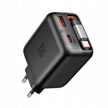 MCDODO SZYBKA ŁADOWARKA SIECIOWA ZASILACZ 2X USB-C USB-A PD GAN 35W KABEL