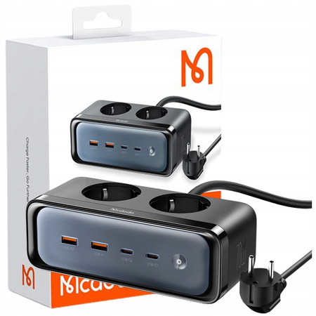 MCDODO ŁADOWARKA SIECIOWA LISTWA ZASILAJĄCA GAN 2xUSB 2xUSB-C 2xAC 70W