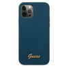 Guess GUHCP12LLSLMGBL iPhone 12 Pro Max 6,7" niebieski/blue hardcase Metal Logo Script
