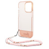 Guess GUHCP14XHGCOHP iPhone 14 Pro Max 6,7" różowy/pink hardcase Translucent Pearl Strap