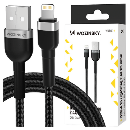 WOZINSKY KABEL USB-A DO LIGHTNING 2.4A DO IPHONE IPAD 1M SZYBKIE ŁADOWANIE