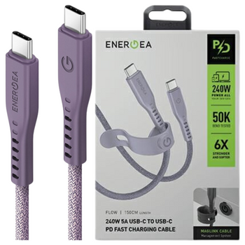 ENERGEA KABEL USB-C 1.5M DO USB-C 240W 5A PD DO TELEFONÓW SZYBKIE ŁADOWANIE