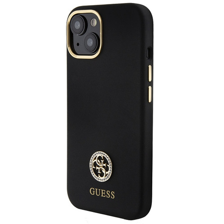 GUESS ETUI HARDCASE DO IPHONE 15 14 13 6.1” SILIKONOWE Z LOGO STRASS 4G