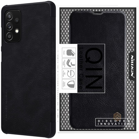 Nillkin Qin skórzana kabura etui Samsung Galaxy A72 4G czarny