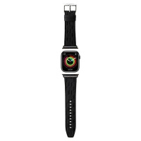 Pasek Karl Lagerfeld Saffiano Monogram na Apple Watch 38/40/41mm - czarny