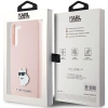 Etui Karl Lagerfeld Silicone Choupette Metal Pin na Samsung Galaxy S23 - różowe