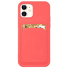 Card Case silikonowe etui portfel z kieszonką na kartę dokumenty do iPhone 11 Pro pomarańczowy