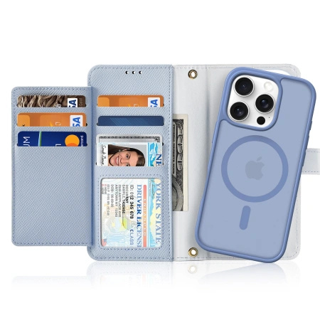 DUX DUCIS ETUI DO IPHONE 16 PRO Z PORTFELEM MAGNETYCZNYM I SKÓRZANĄ OKŁADKĄ