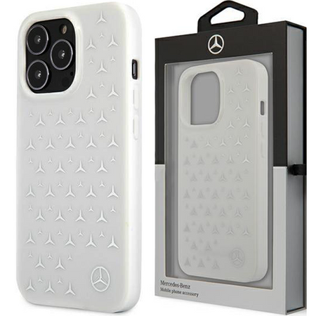 Mercedes MEHCP13LESPWH iPhone 13 Pro / 13 6,1" biały/white hardcase Silver Stars Pattern
